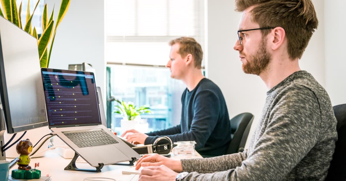 Business analytics dashboard on screen representing AI-powered real-time reporting